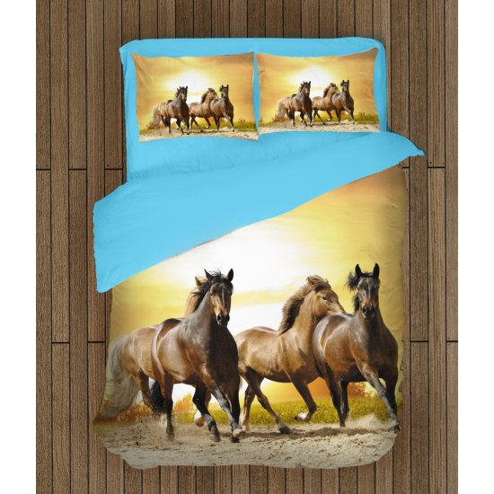 3D ágynemű - Horses Sunset