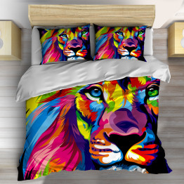 3D ágynemű - Colorful Lion