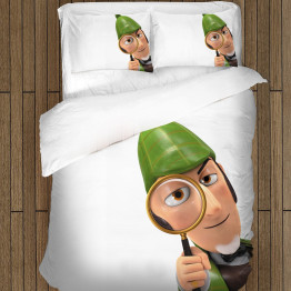 3D ágyneműhuzat - Sherlock Gnomes White