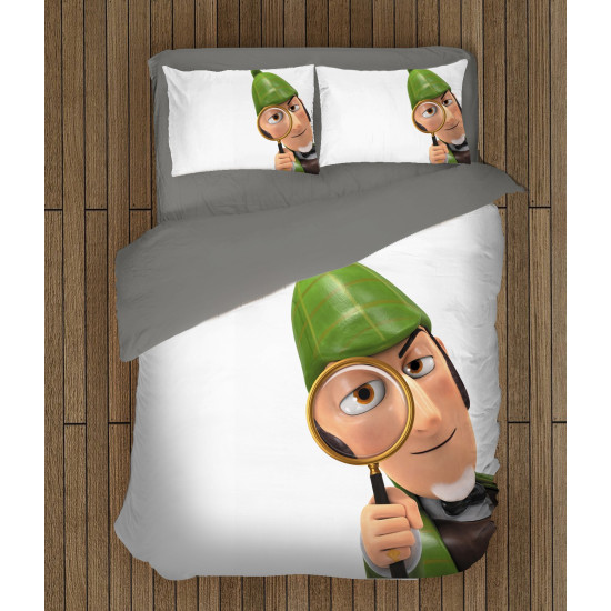 3D ágyneműhuzat - Sherlock Gnomes White