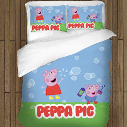 Peppa Malac gyerek paplan párnahuzat szett - Peppa Pig Bubbles