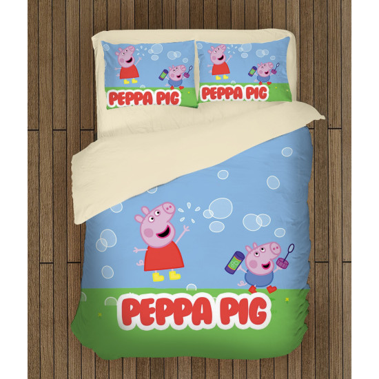 Peppa Malac gyerek paplan párnahuzat szett - Peppa Pig Bubbles