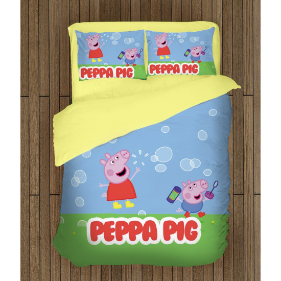 Peppa Malac gyerek paplan párnahuzat szett - Peppa Pig Bubbles