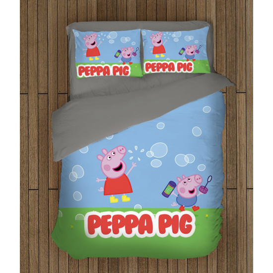 Peppa Malac gyerek paplan párnahuzat szett - Peppa Pig Bubbles