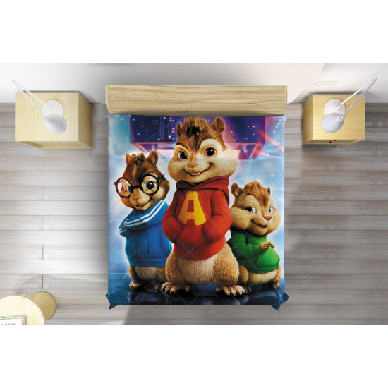 3D gyerek luxus ágytakaró - Alvin and the Chipmunks