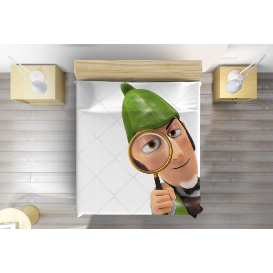 Gyerek luxus ágytakaró - Sherlock Gnomes White