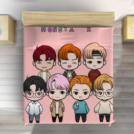 Monsta X rózsaszín ágytakaró