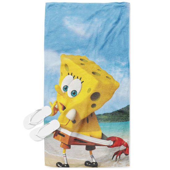 Gyerek strandtörölköző - Sponge Bob On The Beach