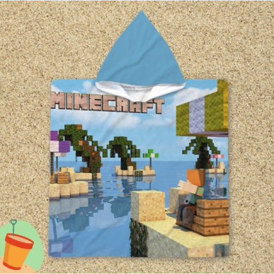 Minecraft gyerek poncsó törölköző