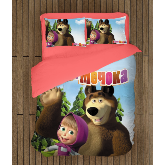 Mása és a Medve minőségi pamut ágynemű - Masha And The Bear