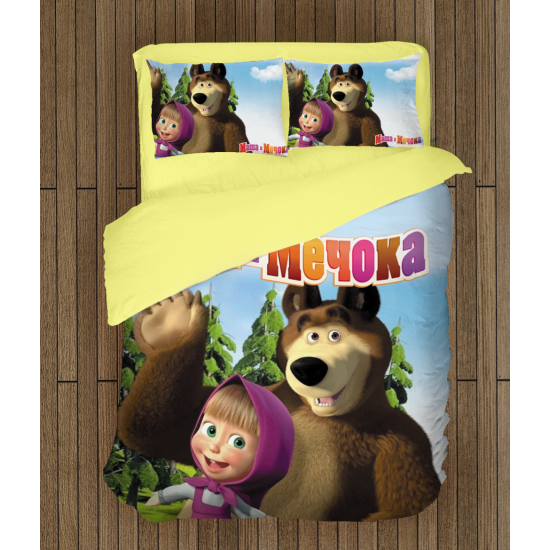 Mása és a Medve minőségi pamut ágynemű - Masha And The Bear