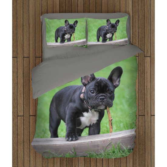 Francia bulldog minőségi pamut ágynemű - French Bulldog Grass