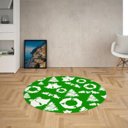 Kerek zöld karácsonyi szőnyeg - Green decoration