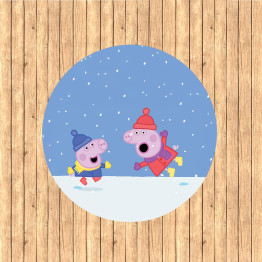 Peppa malac karácsonyi gyerek szőnyeg - Peppa Pig Christmas