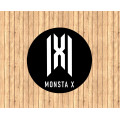 Fekete-fehér kerek szőnyeg - Monsta X Logo