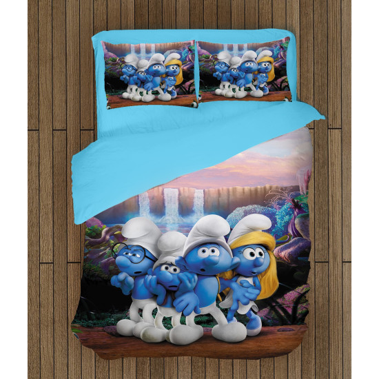 3D Hupikék törpikék ágynemű - Smurfs