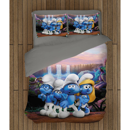 3D Hupikék törpikék ágynemű - Smurfs